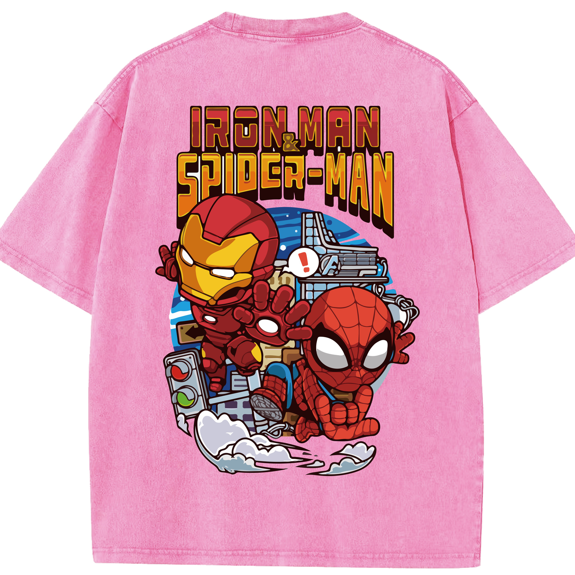 （画像用） アベンジャーズ The Avengers 綿100% ヴィンテージ風 半袖Tシャツ（背面プリント）
